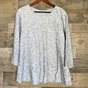 Southern‎ Lady Plus Size 3X Blue Gray Ribbed Short Sleeve Top Casual